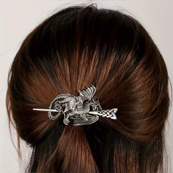 Dragon Hairpin Nordic Norwegian Style Hair Clip Decor Barrette Gorgeous New - Picture 5 of 5